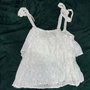 American Eagle Outfitters White Eyelet Camisole